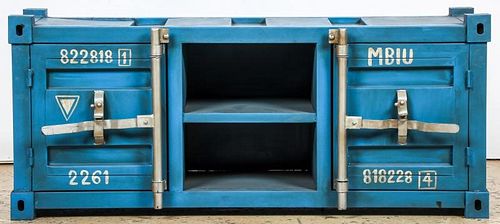 Industrial Style Metal Shipping Container Credenza