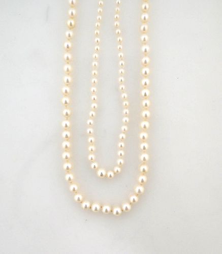 14K White Gold Clasp and 7mm Pearl Necklace