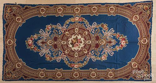 Kashmir paisley shawl, 125'' x 62'', together with an aubusson style felt panel, 98'' x 51''.