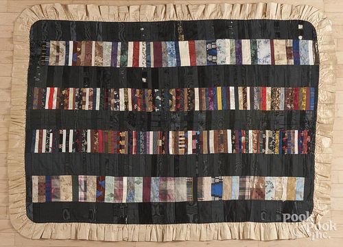 Victorian silk child's quilt, 63'' x 46''.