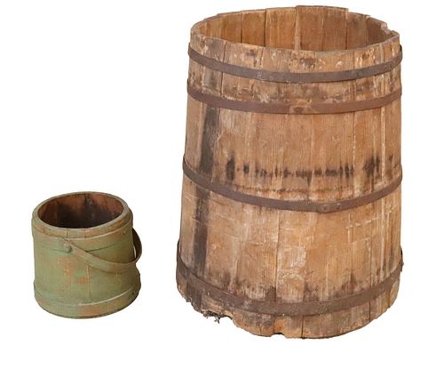 Large Wood and Iron Barrel