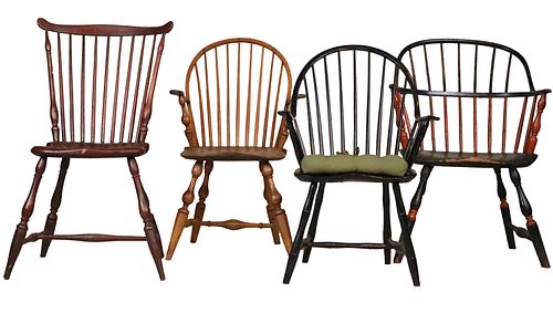 Four Spindle Back Chairs