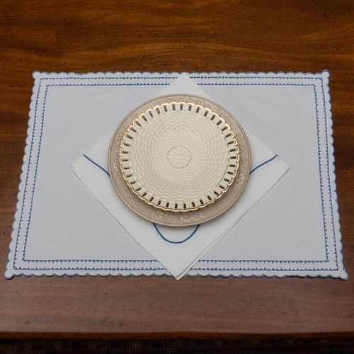 Group of Linens Embroidered in Blue