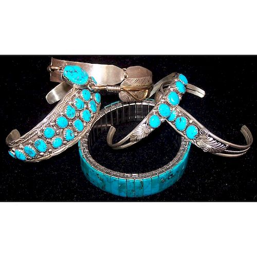 Turquoise Bracelets in Sterling Silver PLUS