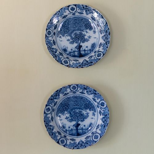 Pair Blue and White Delft Chargers