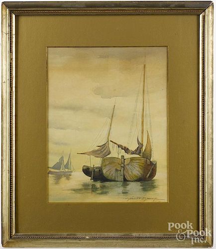 Harry Bailey (American 1879-1933), watercolor seascape, signed lower right, 11 1/2'' x 9''.