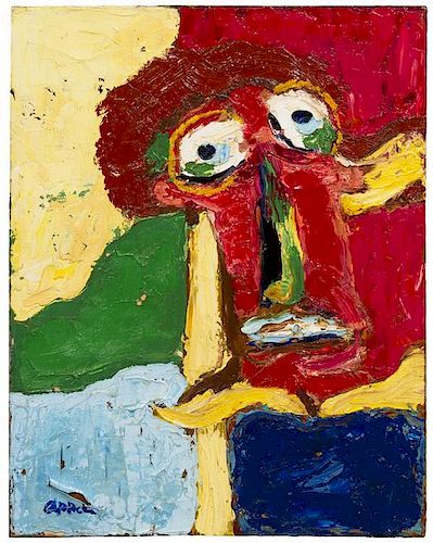 Attributed To Karel Appel, (Dutch, 1921-2006), Untitled (Face)