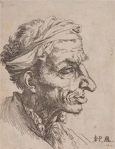 Jusepe de Ribera, (Spanish, 1591 - 1652), Small Grotesque Head, 1622