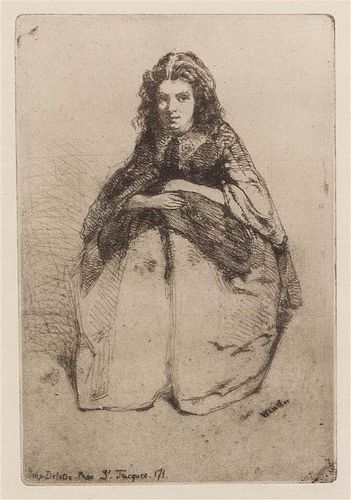 James Abbott McNeill Whistler, (American, 1834-1903), Fumette (from Twelve Etchings from Nature), c. 1850-1859