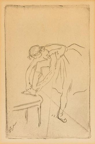 Edgar Degas, (French, 1834-1917), Danseuse Mettant Son Chausson, c. 1892