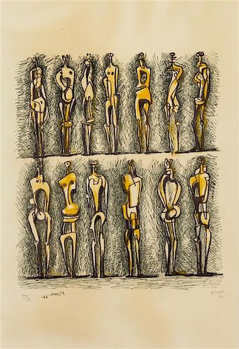 Henry Moore, (British, 1898-1986), Upright Motifs, 1966
