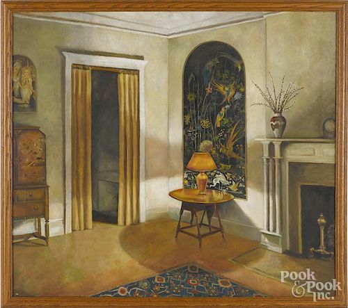 Jean Saangree Fahrney, mid 20th c., oil on canvas interior, signed lower right, 32'' x 36''.