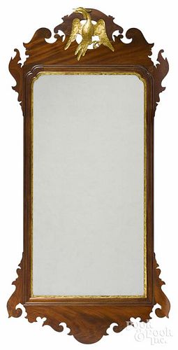 Chippendale style mahogany looking glass, 48'' h.