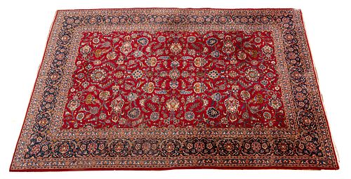 Persian Kashan Handwoven Wool Rug, W 8' 10'' L 13'
