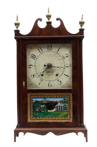 Eli Terry (?) Mahogany Shelf Clock, H 25.75'' W 16''