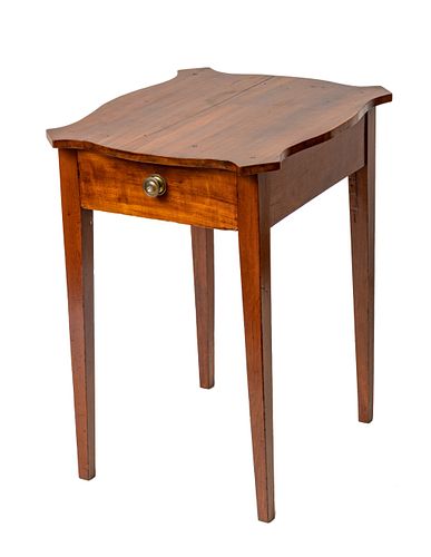 American Cherry Single Drawer Stand, C. 1800, H 25", W 17", D 21"