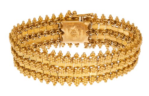 18K Gold Bracelet, 49.8 Grams W 1.7'' L 7''