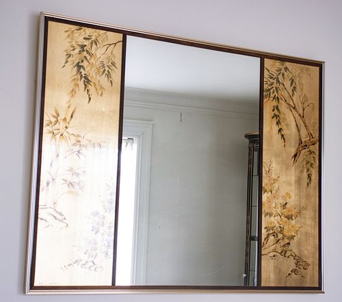 H. Vanderhill For LaBarge (American) Chinoiserie Triptych Mirror, 1979, H 34'' W 44''