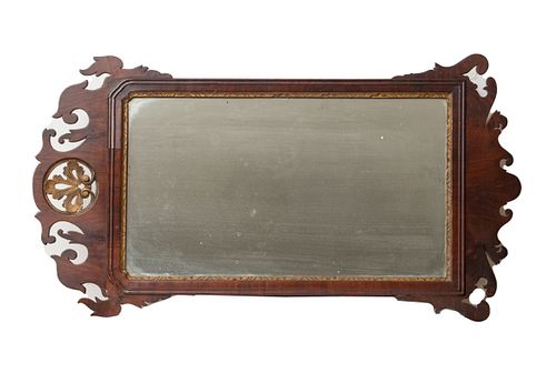 Chippendale Mahogany Mirror, C. 1800, H 33", W 17"