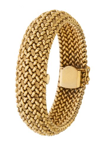 14K Yellow Gold Bracelet Watch C. 1940, L 7.2''