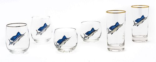 Swordfish Theme Glassware 19 pcs