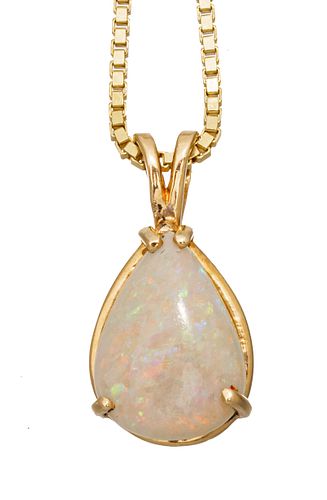 Opal Pear Shape Necklace L 15''