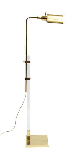 Brass And Lucite Standing Lamp C. 1960