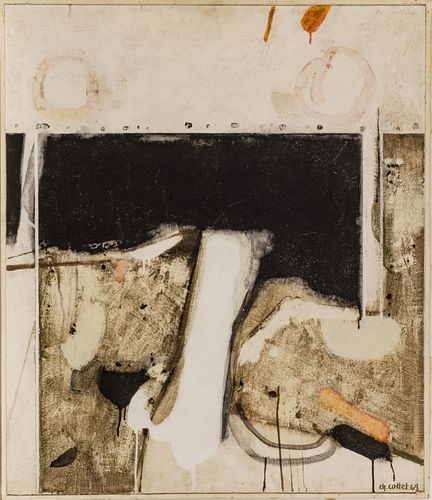 Charles Cottet (Swiss, 1924-1987) Oil And Mixed Media On Masonite, 1969, H 39.25'' W 33.75''