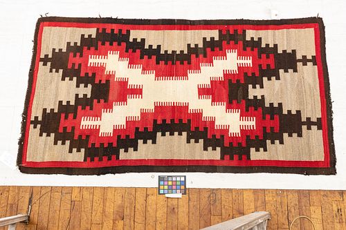 Navajo Handwoven Wool Rug/blanket, C. Early To Mid 20th C., W 38'' L 68.5''