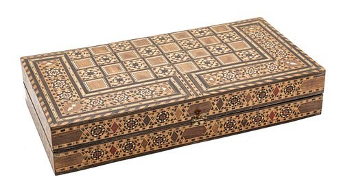 Damascus Wood Inlay Game Board H 3'' W 8'' L 16''