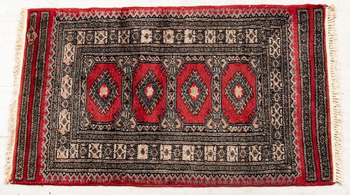 Pakistani Bokhara Handwoven Wool Rug, C. 2000, W 2' 2'' L 3' 6''