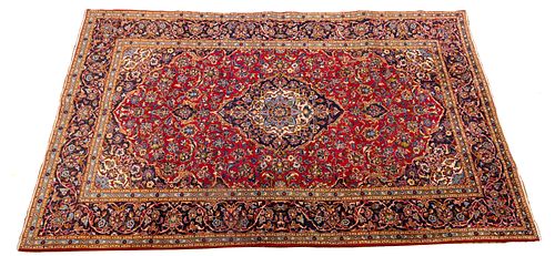 Persian Kashan Handwoven Wool Rug, C. 1990, W 7' 10'' L 12' 10''