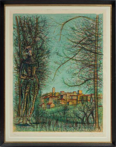 Jean Carzou (French, 1907-2000) Lithograph With Colors On Paper, Figure In The Copse, H 26'' W 19.5''