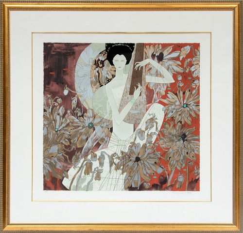 Huang Guanyu (Chinese, 1945) Serigaraph On Paper, 'Melody In White', H 31.5'' W 33.5''
