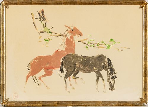 Pham Truc Chuong Print Of Horses Horses H 22'' W 28''