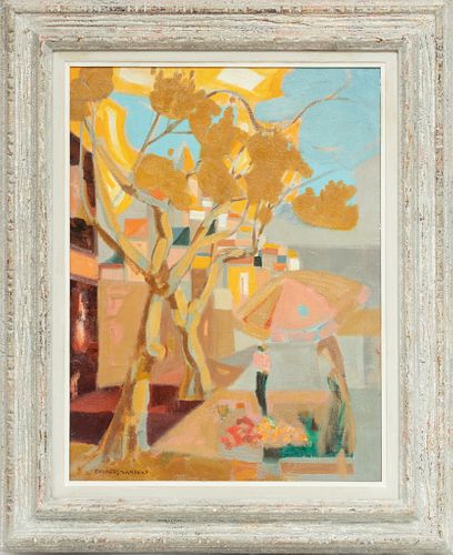Georges Lambert (France, 1919-1998) Oil On Canvas, Platanes A Allauch, Ocean Village, H 24'' W 18''