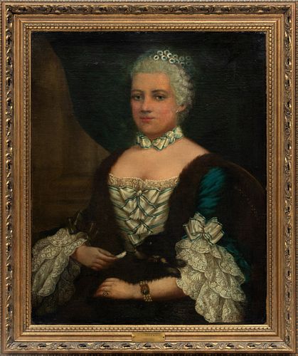 Christian Friedrich Lisiewski (German, 1725-1794) German Oil On Canvas Portrait Of A Lady, H 32'' W 26''