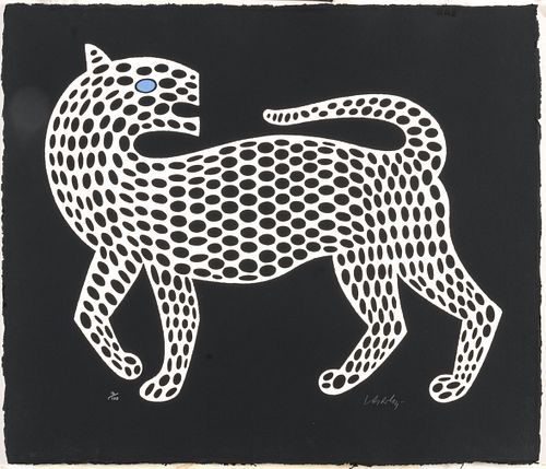 Victor Vasarely (French/Hungarian, 1906-1997) Serigraph In Colors On Gallo-Cast Paper, Leopard (Black And White), H 31.25'' W 38.5''