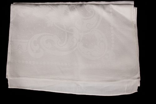 Irish White Linen Tablecloth W 5'8" L 7'5"