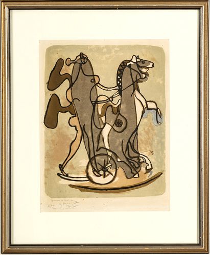 Georges Braque (French, 1882-1963) Lithograph In Colors On Arches Paper, 1932, Athene (Athena), H 14.5'' W 11.5''