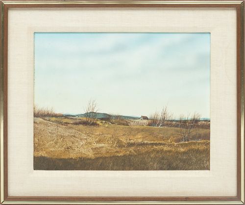 W. Louis Jones (American, 1943-2020) Acrylic On Boad C. 1974, View From Butternut Hill, H 10'' W 12''