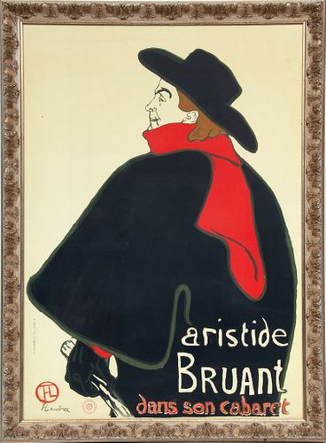 After Henri De Toulouse-Lautrec (French, 1864-1901) Museum Poster, Aristide Bruant, H 39'' W 27.5''