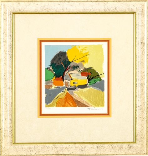 Itzchak Tarkay (Israeli, 1935-2012) Lithograph In Colors On Wove Paper, Landscape, H 7.5'' W 7''