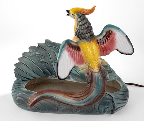 Maddux Of California Porcelain Pheasant Formed Lamp, H 10' L 12''