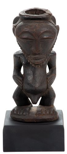 Hemba, Congo African Carved Wood Male Sculpture, H 8.25'' W 3.75'' Depth 3''