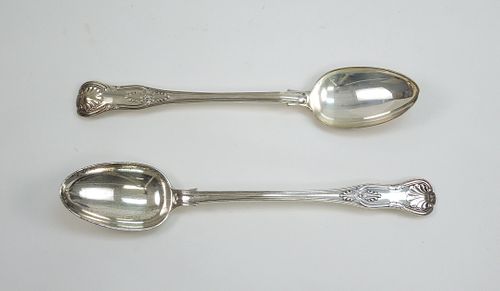 (2) 19th C. English Sterling Silver Basting Spoons.