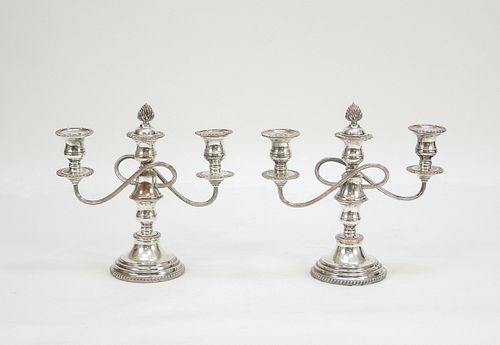 Pair of Silverplated Candelabra.