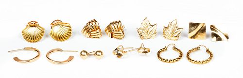 Lot of Mostly 14K Gold Earrings