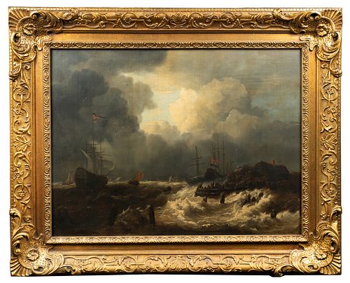 Attributed to Jan I Peeters (1624-1680) 'A Coastal Storm'
