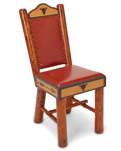 A Wyoming Furniture Co. steer head side chair